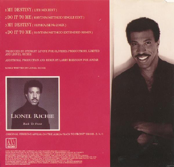 Lionel Richie : My Destiny (CD, Maxi)