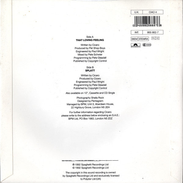 Cicero : That Loving Feeling (7", Single)