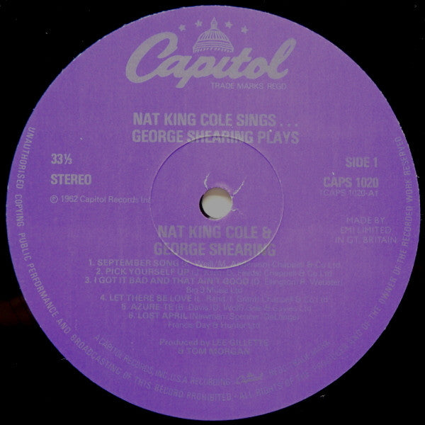 Nat King Cole & George Shearing : Nat King Cole Sings / George Shearing Plays (LP, Album, RE)