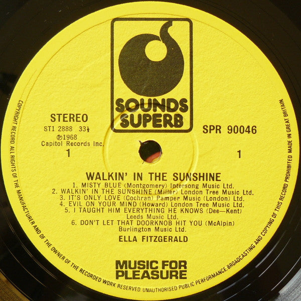 Ella Fitzgerald : Walkin' In The Sunshine (LP, Album, RE)