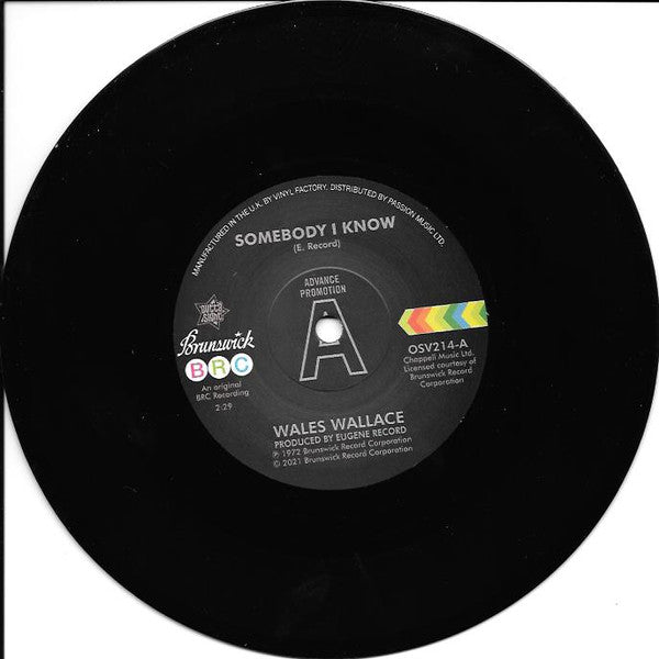 Wales Wallace / Walter Jackson : Somebody I Know / Let Me Come Back (7", Single, Promo)