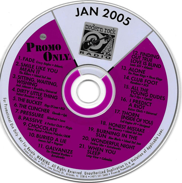 Various : Promo Only Modern Rock Radio: January 2005 (CD, Comp, Promo)