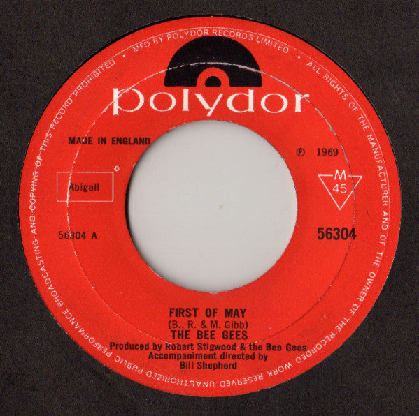 Bee Gees : First Of May (7", Single)
