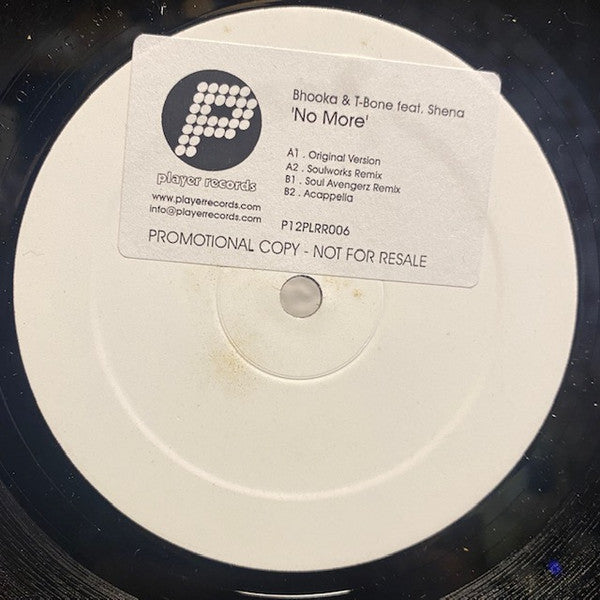 Bhooka & T-Bone : No More (12", Promo, W/Lbl)