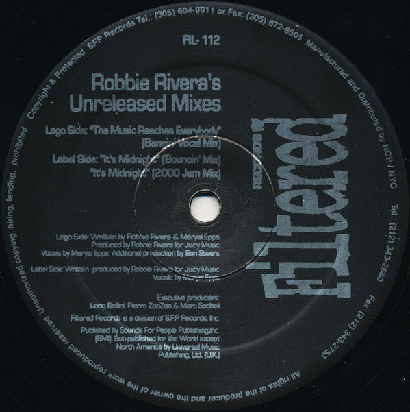 Robbie Rivera : Unreleased Mixes (12")