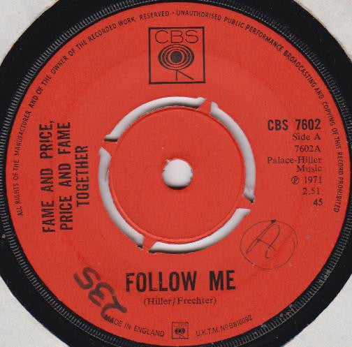 Georgie Fame And Alan Price : Follow Me (7")