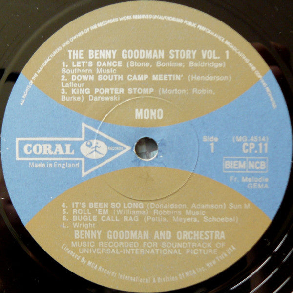 Benny Goodman : The Benny Goodman Story Vol. 1 (LP, Album, Mono)