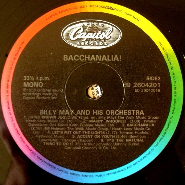 Billy May : Billy May's Bacchanalia! (LP, Album, Mono, RE)