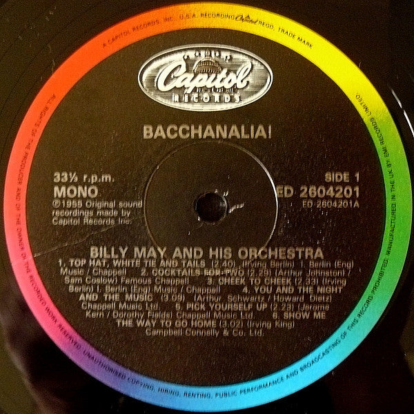 Billy May : Billy May's Bacchanalia! (LP, Album, Mono, RE)