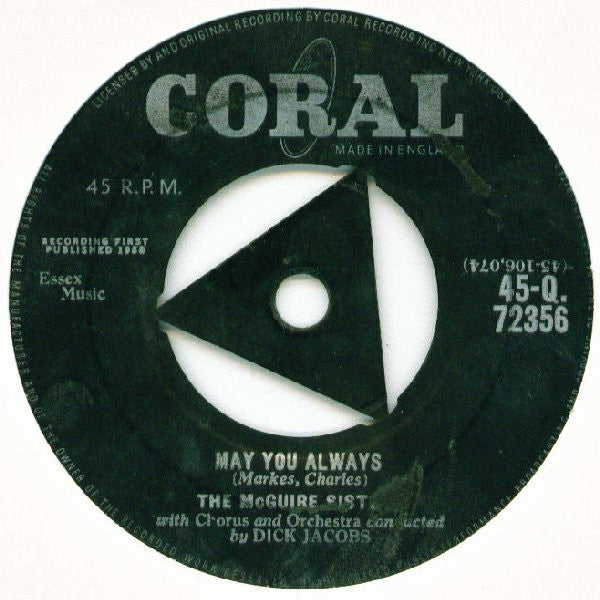 McGuire Sisters : May You Always (7", Single, Tri)