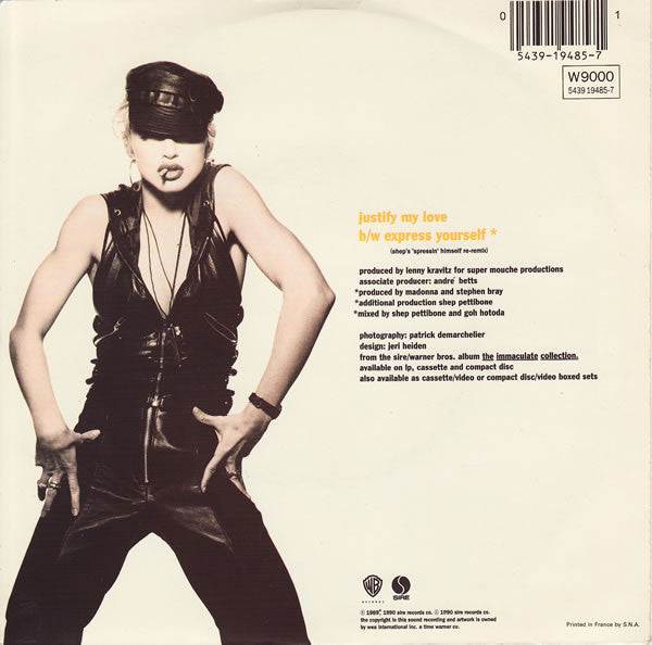 Madonna : Justify My Love (7", Single, Sil)