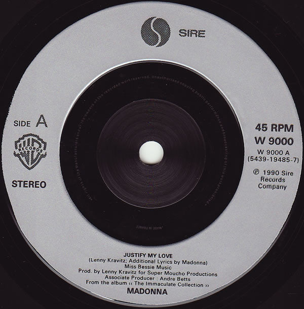 Madonna : Justify My Love (7", Single, Sil)