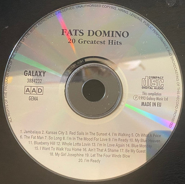 Fats Domino : 20 Greatest Hits (CD, Comp)