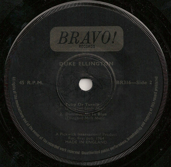 Duke Ellington : Diminuendo In Blue (7", EP)