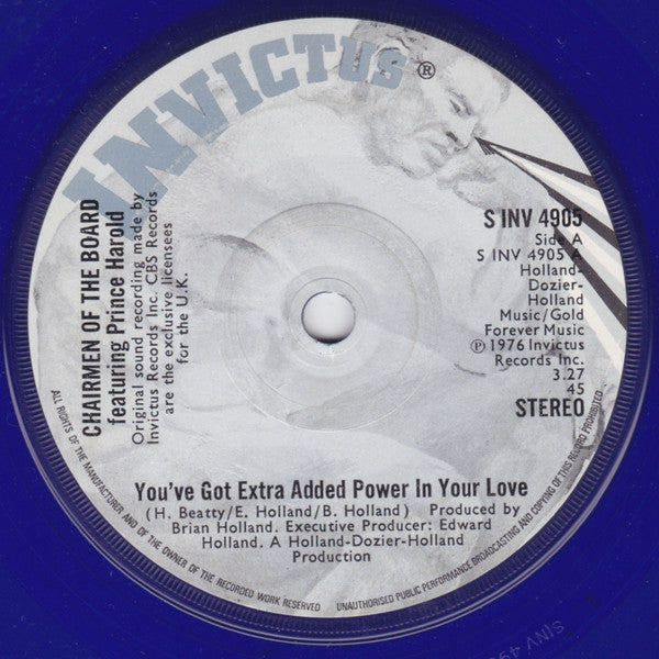 Chairmen Of The Board Featuring Prince Harold : You've Got Extra Added Power In Your Love (7", Single, Blu)