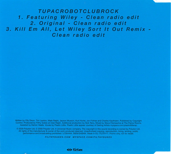 Filthy Dukes : Tupacrobotclubrock (CD, Single, Promo)