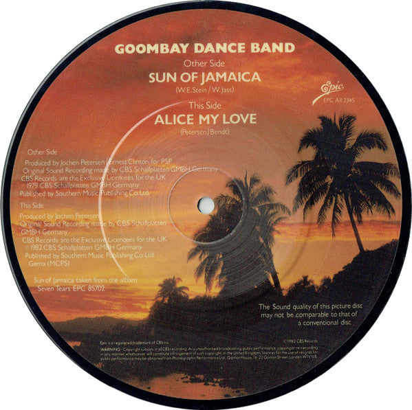 Goombay Dance Band : Sun Of Jamaica (7", Single, Pic)