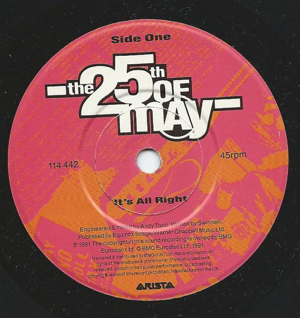 The 25th Of May : It's All Right (7")