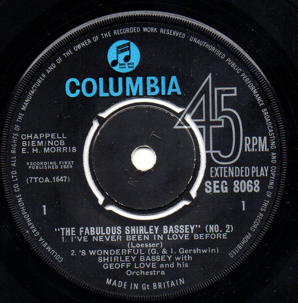 Shirley Bassey : The Fabulous Shirley Bassey (No. 2) (7", EP)