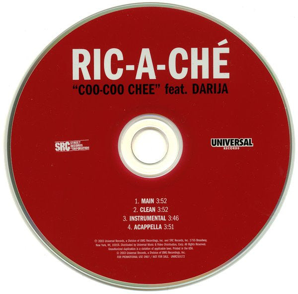 Ric-A-Che Feat. Darija (2) : Coo-Coo Chee (CD, Single, Promo)