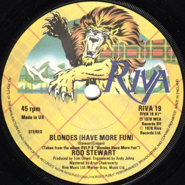 Rod Stewart : Blondes (Have More Fun) / The Best Days Of My Life (7", Single)