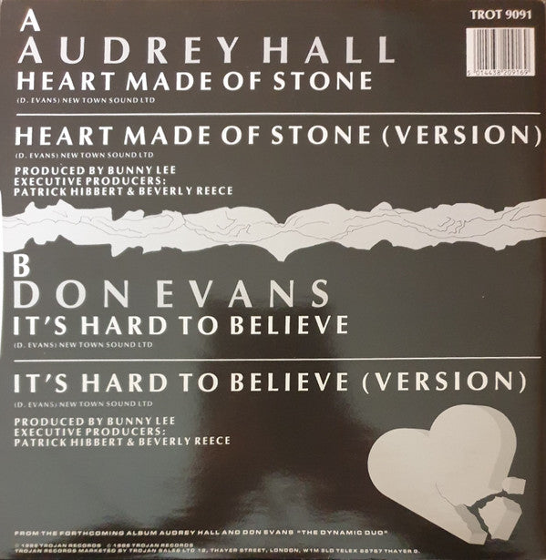 Audrey Hall / Don Evans (3) : Heart Made Of Stone / It's Hard To Believe (12")