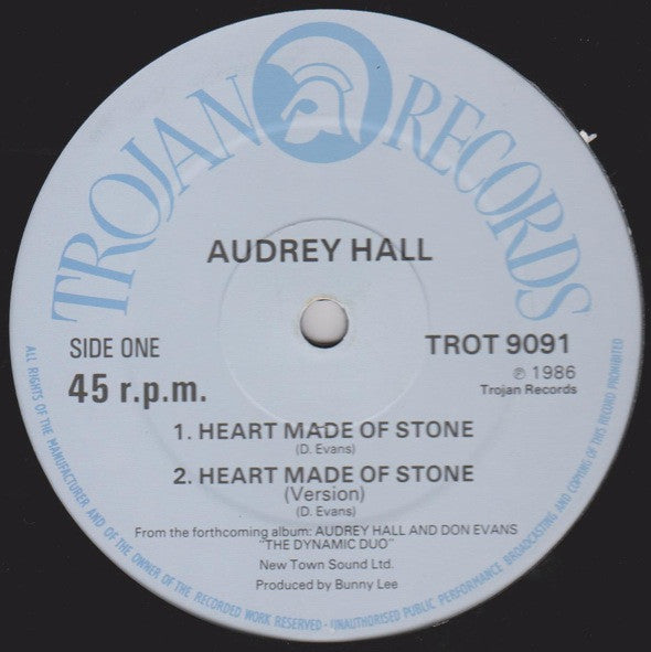 Audrey Hall / Don Evans (3) : Heart Made Of Stone / It's Hard To Believe (12")