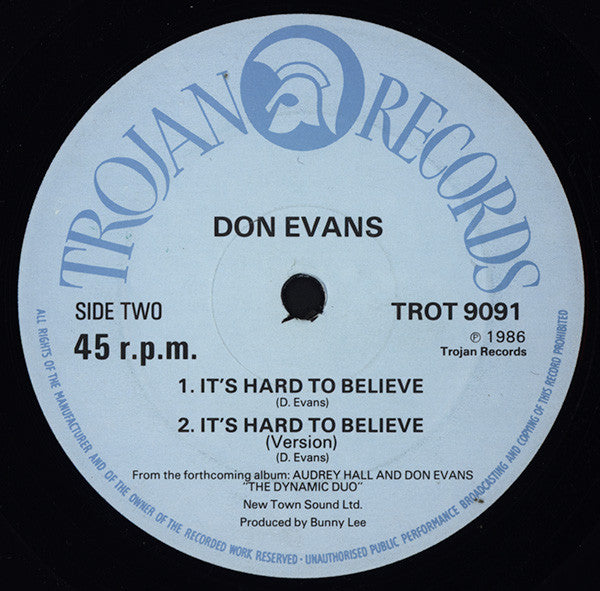 Audrey Hall / Don Evans (3) : Heart Made Of Stone / It's Hard To Believe (12")