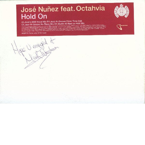 Jose Nuñez Feat. Octavia Lambertis : Hold On (2x12", Promo)
