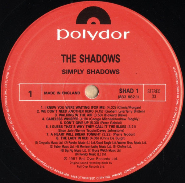 The Shadows : Simply ... Shadows (LP, Album)