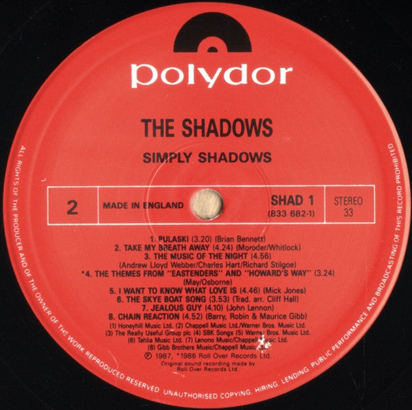 The Shadows : Simply ... Shadows (LP, Album)