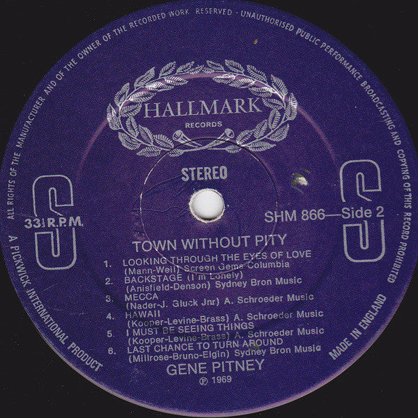 Gene Pitney : Town Without Pity (LP, Comp)