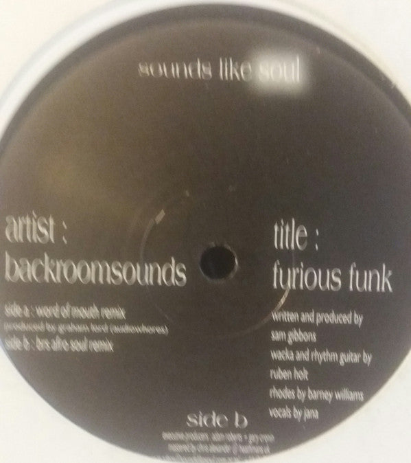 Backroomsounds : Furious Funk (12")
