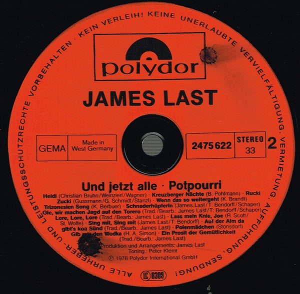 James Last : Und Jetzt Alle (LP, Album, Mixed, Inj)