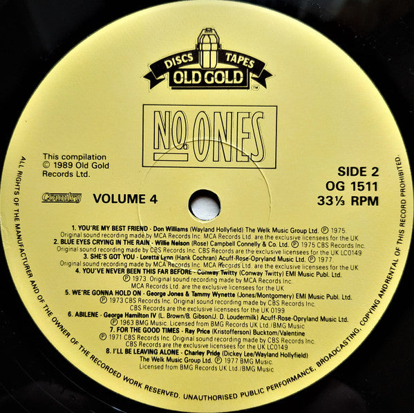Various : Country Number Ones Volume 4 (LP, Comp)