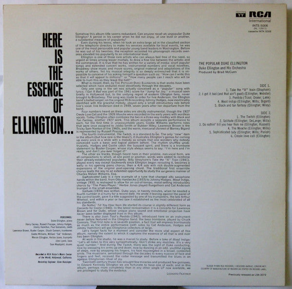 Duke Ellington And His Orchestra : The Popular Duke Ellington (LP, Album, RE)