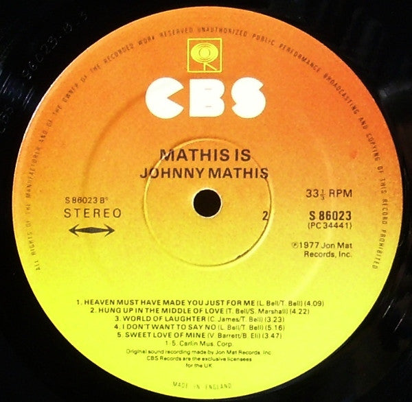 Johnny Mathis : Mathis Is... (LP)