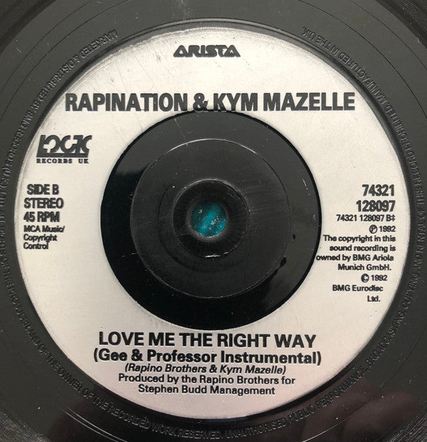 The Rapino Brothers And Kym Mazelle : Love Me The Right Way (7", Single)