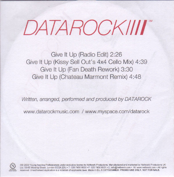 Datarock : Give It Up (CDr, Single, Promo)