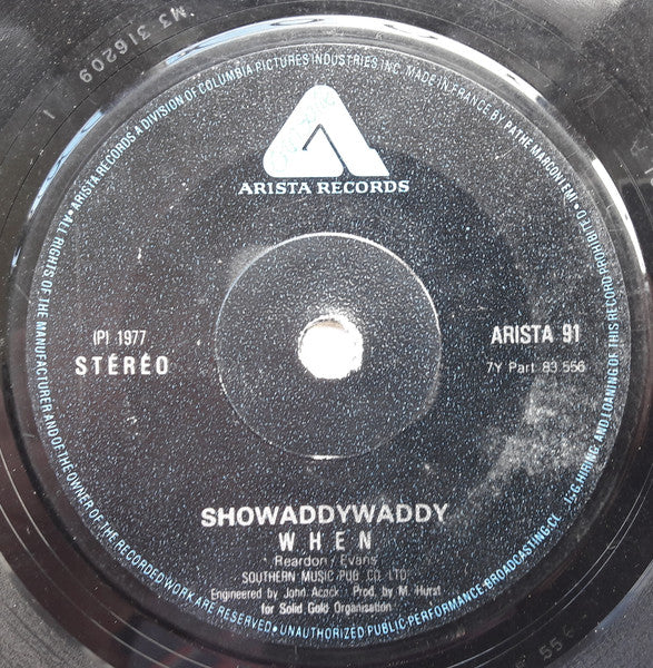 Showaddywaddy : When (7", Single, Fre)