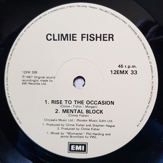 Climie Fisher : Rise To The Occasion (Hip Hop Remix) (12", Single)