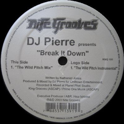 DJ Pierre : Break It Down (12")