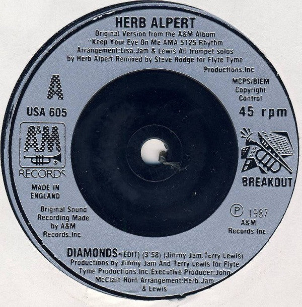 Herb Alpert : Diamonds (7", Single, Sil)