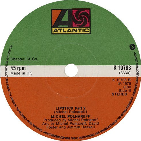 Michel Polnareff : Lipstick (7", Single)