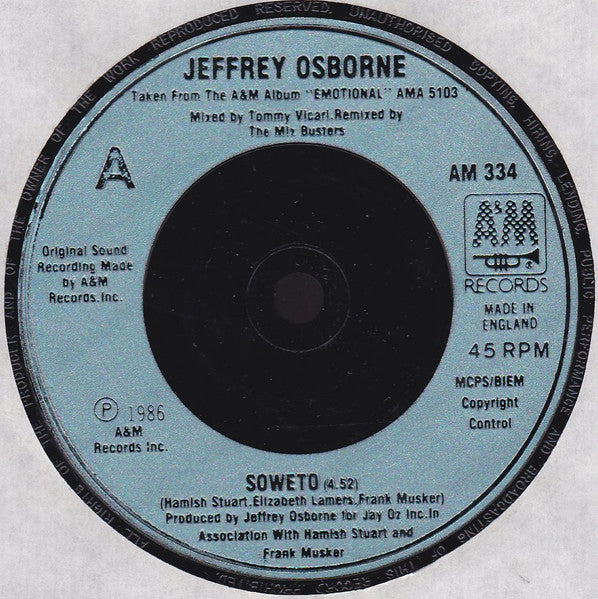 Jeffrey Osborne : Soweto (7")