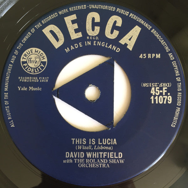 David Whitfield With The Roland Shaw Orchestra : This Is Lucia (7", Single)
