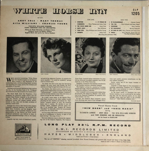 Andy Cole (2), Mary Thomas, Rita Williams, Charles Young, The Rita Williams Singers, Tony Osborne And His Orchestra : White Horse Inn (LP)