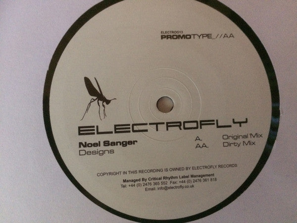 Noel W. Sanger : Designs (12", Promo, W/Lbl)