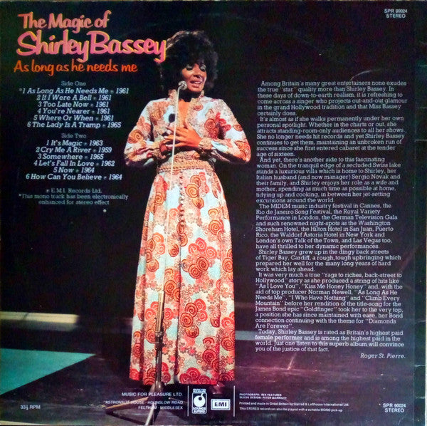 Shirley Bassey : The Magic Of Shirley Bassey (LP, Comp, RE)
