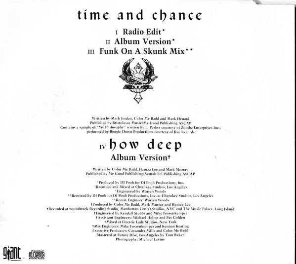 Color Me Badd : Time And Chance (CD, Maxi)